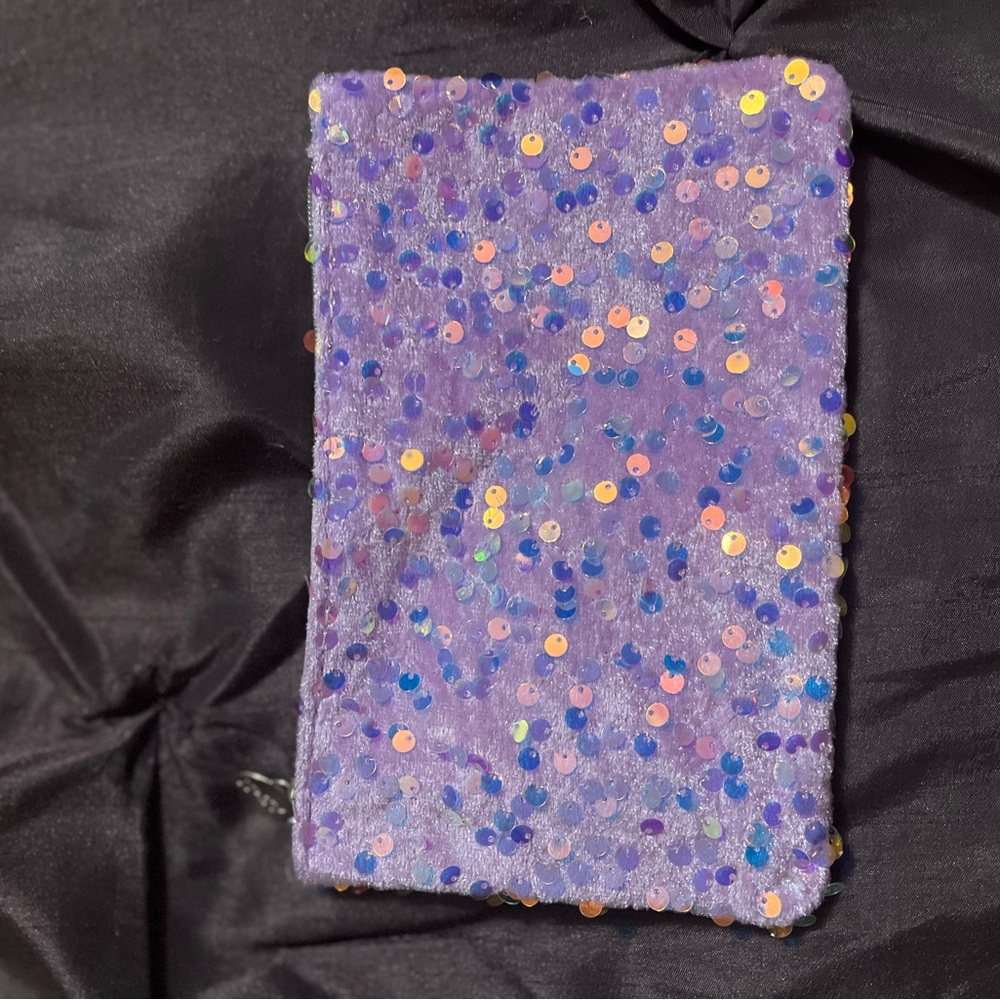 Ipsy Lavender Sequin Pouch NWOT